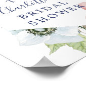 ネイビー&ブラッシュ ブライダルシャワー ウェルカムサイン ポスター (角)