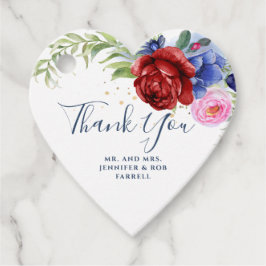 ネイビー・ブルゴーニュと赤面結婚フローラ フェイバータグ