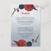 ネイビー&ブルゴーニュの花詳細 エンクロージャーカード (正面)