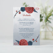 ネイビー&ブルゴーニュの花詳細 エンクロージャーカード (スタンド正面)