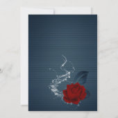 ネイビー&ブルゴーニュフローラ植物学ブライダルシャワー 招待状 (裏面)