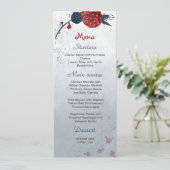 ネイビー&ブルゴーニュ結婚ー花 メニュー (スタンド正面)