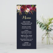 ネイビー・ブルゴーニュ結婚・マルサラのメニューカード メニュー (スタンド正面)