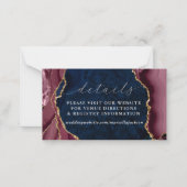 ネイビー、ブルゴーニュ&金ゴールドアゲート詳細 ノートカード (正面)