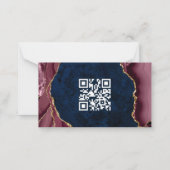 ネイビー、ブルゴーニュ&金ゴールドアゲート詳細 ノートカード (裏面)