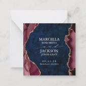 ネイビー・ブルゴーニュ&金ゴールドアゲートWebサイトQRコード ノートカード (裏面)