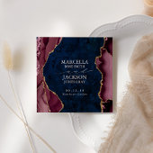 ネイビー・ブルゴーニュ&金ゴールドアゲートWebサイトQRコード ノートカード