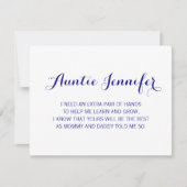 ネイビー・ブルーが私のゴッドマザーの提案になる 招待状 (正面)