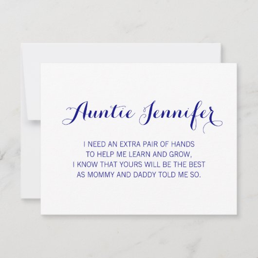 ネイビー・ブルーが私のゴッドマザーの提案になる 招待状 (正面)