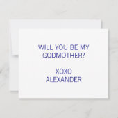 ネイビー・ブルーが私のゴッドマザーの提案になる 招待状 (裏面)