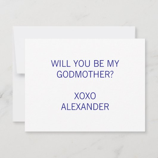 ネイビー・ブルーが私のゴッドマザーの提案になる 招待状 (裏面)