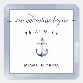 ネイビー&ブルーウォーターカラー結婚イベント#Nautical スクエアシール