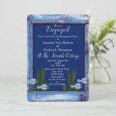 ネイビー – ブルーウッド&フィッシュ婚約 招待状 (スタンド正面)