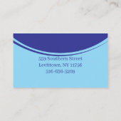 ネイビー&ブルーグリーンリーラインアート 名刺 (裏面)