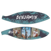 ネイビー&ブルーフォトパーソナライズされた バスケットボール (パネル)