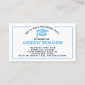 ネイビー&ブルー卒業ミニインサート/フレンド招待状 名刺 (正面)