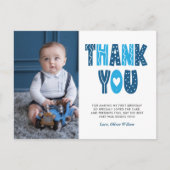 ネイビー&ブルー1stバースデーサンチハガキ ポストカード (正面)