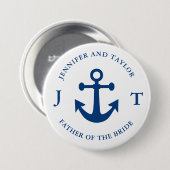 ネイビー・ブルー・カスタムいかりの花嫁の父親だが 缶バッジ (正面&裏面)