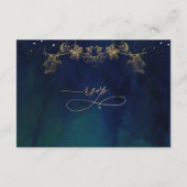 ネイビー、ブルー、グリーン天空RSVPオンライン結婚ズ エンクロージャーカード (裏面)