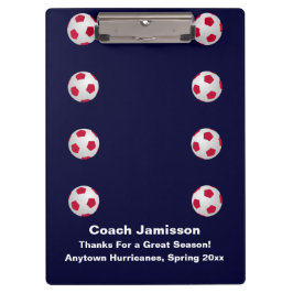 ネイビー・ブルー、サッカーのコーチ、名前ありがとう。 クリップボード