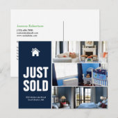 ネイビー・ブルー・ジャスト・実在ソールド広告テンプレート ポストカード (正面/裏面)