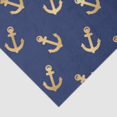 ネイビー・ブルー・デクページの金属金ゴールドいかり 薄葉紙 (詳細)