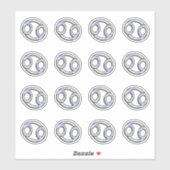 ネイビー・ブルー・デジタル迷彩柄上のがん〔占星術の〕十二宮図サイン シール (シート)