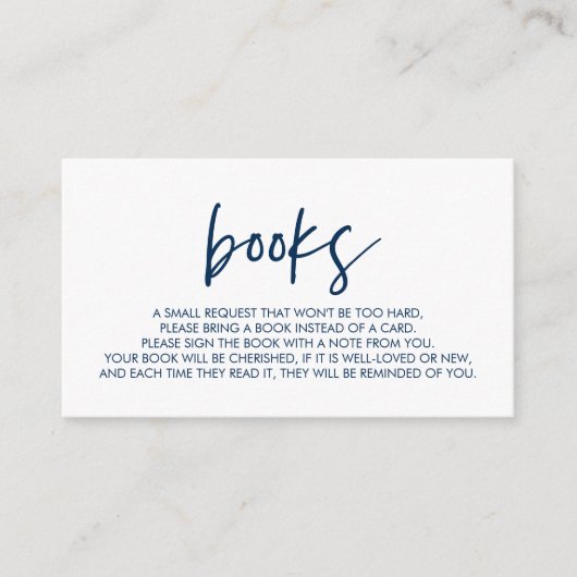 ネイビー·ブルー·ベビーモダン向けの本 エンクロージャーカード (正面)