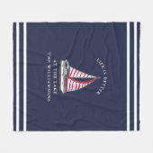 ネイビー・ブルー・レッド湖の方がライフ航海のは良い フリースブランケット (正面(横))