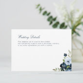 ネイビー·ブルー·結婚詳細·カード 出欠カード (スタンド正面)