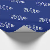 ネイビー·ブ保ルー·カーム·アンド·テキスト ラッピングペーパー (角)