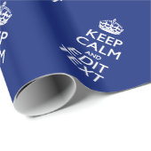 ネイビー·ブ保ルー·カーム·アンド·テキスト ラッピングペーパー (ロールコーナー)