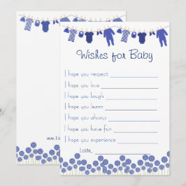 ネイビー ベイビー シャワーの願い ゲーム 招待状