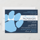 ネイビー&ベビーエレガントブルーポープリント（写真バック） 招待状 (正面)