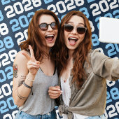 ネイビー&ベビーブルーのクラスANY年間の卒業 タペストリー