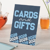 ネイビー&ベビーブルーカード&ギフト卒業表 台座サイン (インサイチュ)