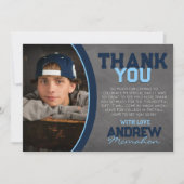 ネイビー&ベビーブルーシャルボードグラードサンキューカード 招待状 (正面)