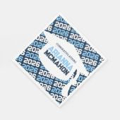 ネイビー&ベビーブルーパーソナライズされた卒業キャップ紙 スタンダードランチョンナプキン (角)