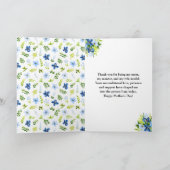 ネイビー&ベビーブルーフローラハッピーマザーズデイ カード (内部)