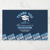 ネイビー&ベビーブルー卒業サンキューミニ リキュールボトルラベル (シングルラベル)