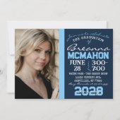 ネイビー&ベビーブルー卒業2写真招待状 招待状 (正面)