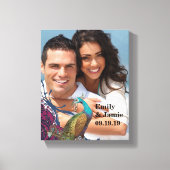 ネイビー&ベリーベリエレガントーダマスクピ結婚ャクズ キャンバスプリント (正面)