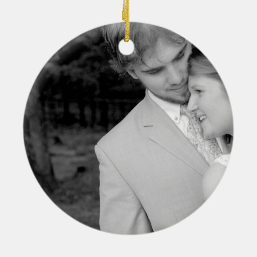 ネイビー&ベリーベリエレガントーダマスクピ結婚ャクズ セラミックオーナメント (裏面)