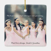 ネイビー&ベリーベリエレガントーダマスクピ結婚ャクズ セラミックオーナメント (裏面)