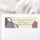 ネイビー&ベリーベリエレガントーダマスクピ結婚ャクズ ラベル (インサイチュ)