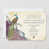 ネイビー&ベリーベリエレガントーダマスクピ結婚ャクズ 招待状 (正面)