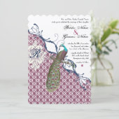 ネイビー&ベリーベリエレガントーダマスクピ結婚ャクズ 招待状 (スタンド正面)