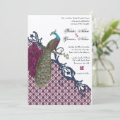 ネイビー&ベリーベリエレガントーダマスクピ結婚ャクズ 招待状 (スタンド正面)