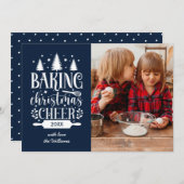 ネイビー |ベーキング応援独身の写真 シーズンカード (正面/裏面)