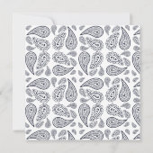 ネイビー ペイズリー 招待状 (裏面)